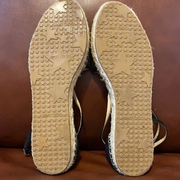 Jimmy Choo Donna Striped Metallic Espadrille 9.5 - Picture 12 of 16
